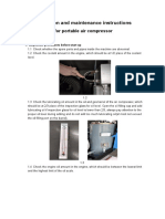 Operation and Maintenance Instruction For Portable Air Compressor