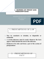 Rule 131 Burden of Proof and Presumptions