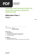 Mathematics Stage 8 Sample Paper 2 - tcm143-595675