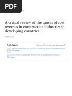 A1 - Critical Review of The Causes of Cost Overrun in Construction Industries in Developing Countries