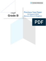 RBI Grade B 16 August 2018 Memory Based (English)