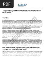 Analytical Essay On Effect of The Fourth Industrial Revolution On The World