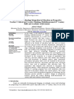 The Effect of Technology Integration in Education on Prospective Teachers Critical and Creative Thinking Multidimensional 21 Century Skills and Academic Achievements2021Participatory Educational ResearchOpen Acce