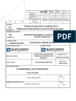 Valve List Compress Air System