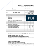 Daftar Kebutuhan Untuk Waka