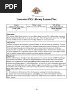 Lancaster ISD Library Lesson Plan