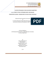 (Final Draft - Chapters 1-3) THE STUDY ON THE EFFECTIVENESS OF INFLUENCERS' MARKETING STRATEGIES TO THE CUSTOMERS' BRAND PERCEPTION AMONG GENERATION Z IN SAN JOSE, BATANGAS