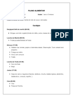 PLANO ALIMENTAR Alergia A Leite de Vaca