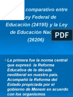 Análisis Comparativo Entre La Ley Federal de Educación