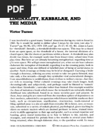 Liminality, Kabbalah, and The Media: Victor Turner