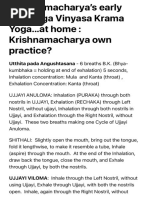 Krishnamacharya Own Practice?