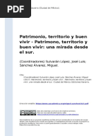 Sulvarán - Sánche - Patrimono, Territorio y Buen Vivir. Una Mirada Desde El Sur