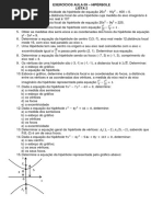 Exercícios - Aula 9 - Lista 2 - Hipérbole