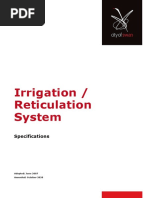 Irrigation System Specification January 2022