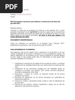 Carta Documentos Elaborar Renta 2021