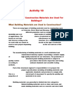 Activity 10 Construction Materials