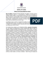 Edital 112 Controlo Da Qualidade Da Agua 2o Trimestre de 2022