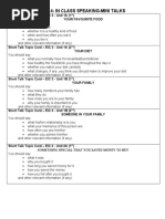 Gep 4-In Class Speaking - Mini Talks