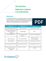 Comunicación Asertiva Hoja de Trabajo para Mejorar Relaciones y La Autoestima