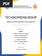 Detailed Report Difference Between Entrepreneur and Technopreneur Merged