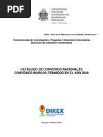 Catálogo de Convenios Vigentes 2020 UNAN Managua