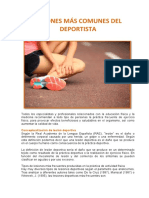 LESIONES MAS COMUNES DEL DEPORTISTA Cuatro Hojasss