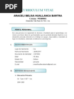 Curriculum Vitae Araceli Belisa Huallanca Bartra