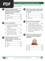 Living Things and Their Habitats - Quiz