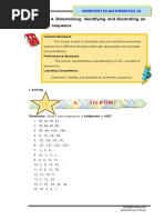 WT Determiningidentifying and Illustrating An Arithmetic Sequence