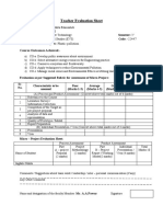 Teacher Evaluation Sheet: Title of The Icro Project Course Outcomes Achieved