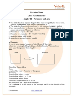 Class 7 Maths Chapter 11 Revision Notes