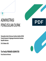 Administrasi Pengusulan Dupak - Pusdatin 2021