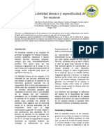 Labilidad Térmica y Especificidad de Las Enzimas