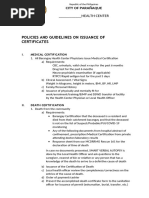 Unified - POLICIES AND GUIDELINES ON ISSUANCE OF CERTIFICATES