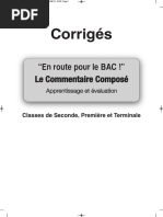 CORRIGE Doc - en Route Pour Le Bac - Commentaire-Composé