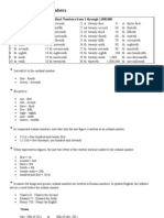 Table of Ordinal Numbers