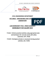 Report Politeknik Concrete Fresh Concrete Workability Test (Slump Test)