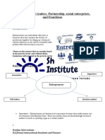 Chpater 3 - Sole Trader, Partnership, Franchisee and Social Enterprises