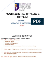 Chapter 2 Kinematic in 1D (Part 1) (PHY130)