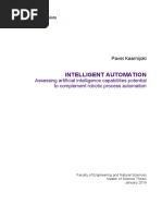 Intelligent Automation: Assessing Artificial Intelligence Capabilities Potential To Complement Robotic Process Automation