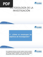 Metodología de Investigacion Objetivos