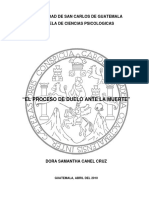 "El Proceso de Duelo Ante La Muerte": Universidad de San Carlos de Guatemala Escuela de Ciencias Psicologicas