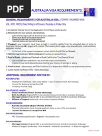 Australian Visa Requirements Upd2017