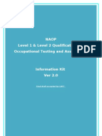 Naop Level 1 & Level 2 Qualifications in Occupational Testing and Assessment