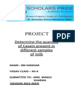 Project: Determine The Quantity of Casein Present in Different Samples of Milk