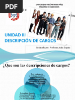 Unidad III Descripción de Cargos