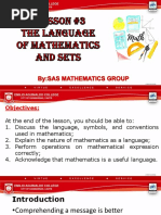 Prelim - Lesson-3 - Language of Mathematics and Sets