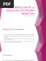 El Currículum de La Educación Secundaria Argentina