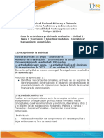 Guia de Actividades y Rúbrica de Evaluación - Unidad 1 - Tarea 1 - Conceptos y Registros Contables Contables