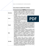 Determinación de Estados de Conservación. Criterios